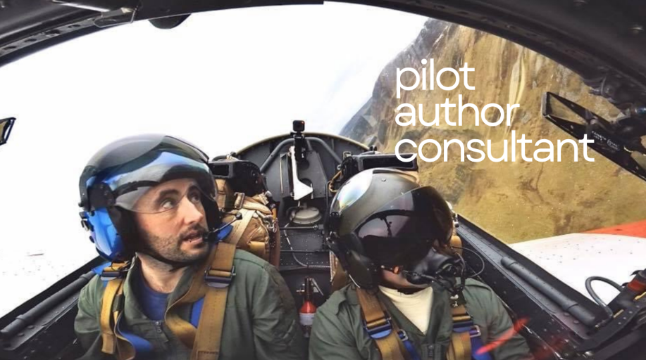 Matt Harmsworth in a fighter jet cockpit