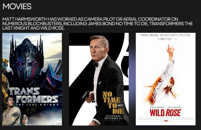 Film posters: Transformers, No Time to Die, Wild Rose